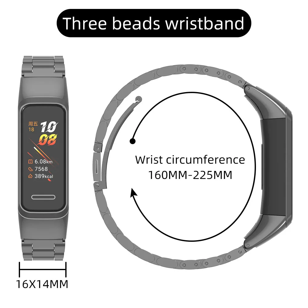 For Huawei Band 4 Strap Bracelet for Honor Band 5i Wristbands Correa Band5i Watch Metal Stainless Steel Replacement Wrist Belt