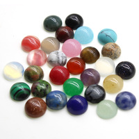 10pcs/lot 4 6 8 10 12 14 mm Round Flatback Cabochons Beads Natural Stone Agate Cabochon Base Beads for DIY Jewelry Making