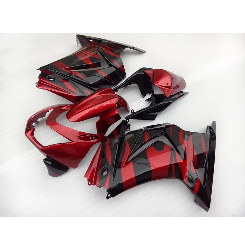 

Black Flames Red Injection Motorcycle parts for Kawasaki Ninja 250R fairing kit 2008-2014 set 250r 08 09 11 12-14 ZM99