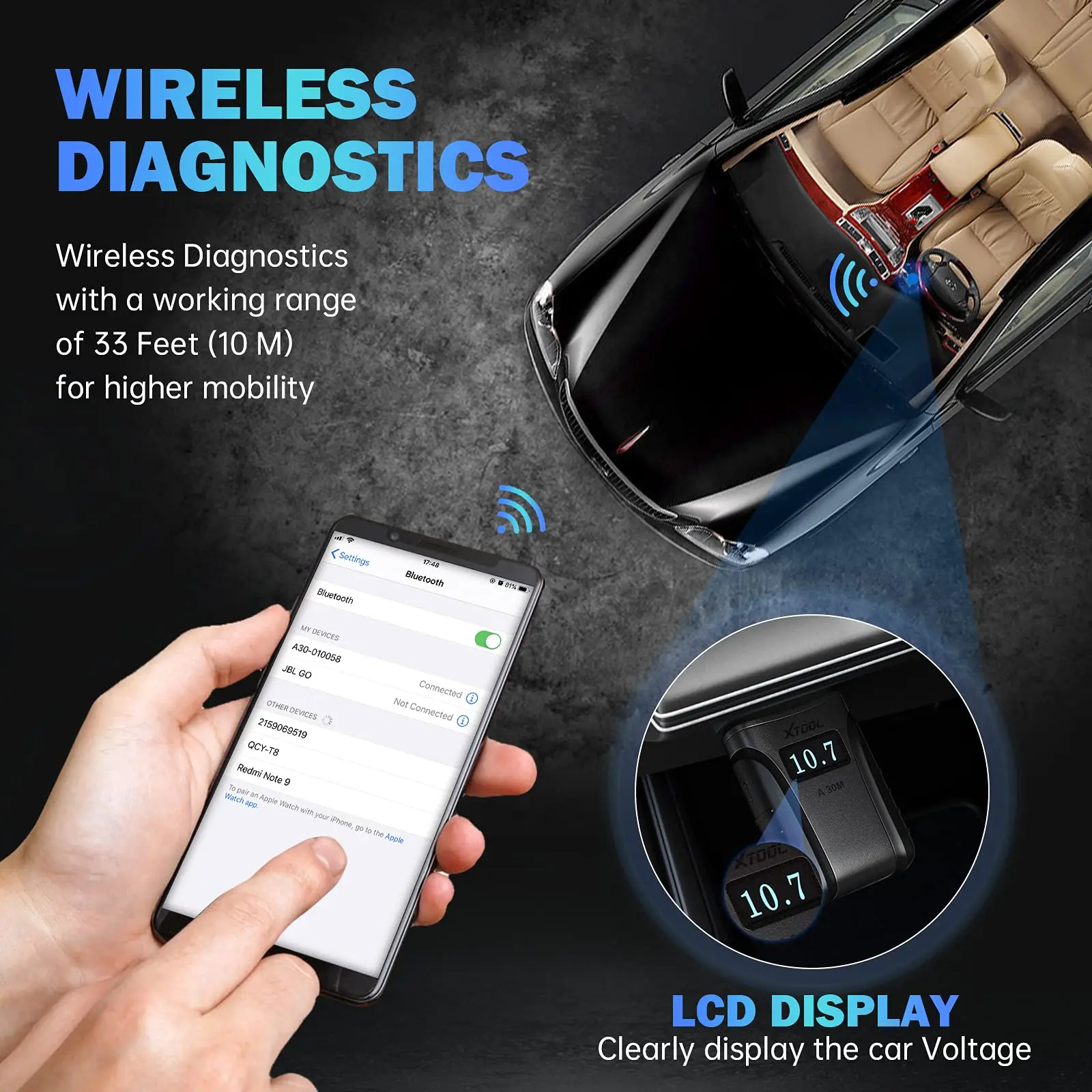 2024 XTOOL A30M OBD2 Scanner Full System Auto Diagnostic Tool for Android/IOS Professional Scanner EPB DPF Reset Free Update