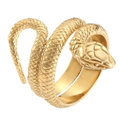 Serpent Snake Ring 316L Stainless Steel Mamba Spirit Fashion Unisex Jewellery Size 5-13