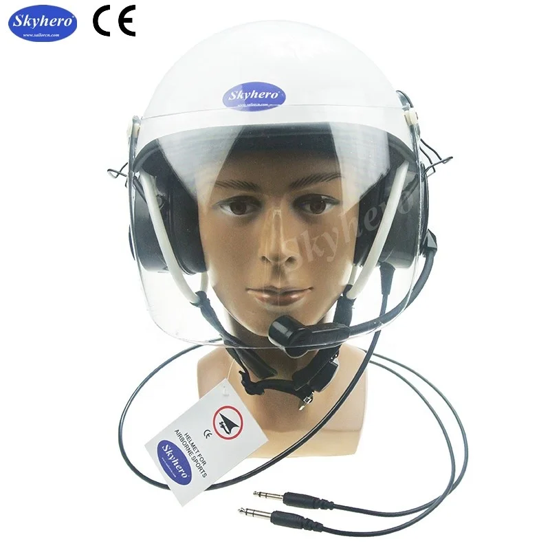 EN966 Certified Aviation Communication Helmet, White Flight Helmet for Gliding, Ultralight and PPG