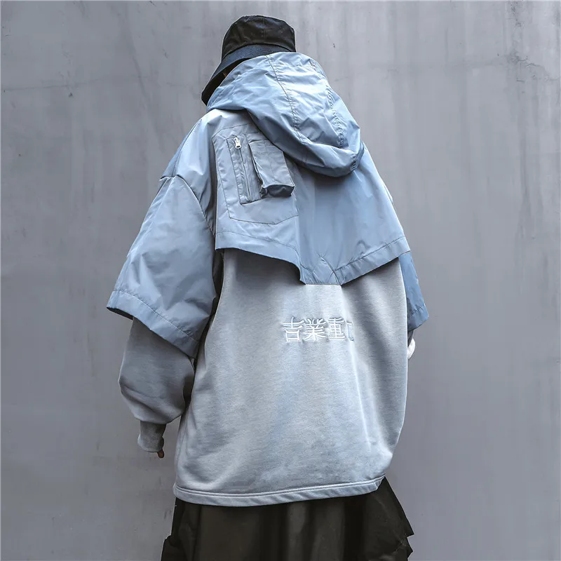 11 BYBB\'S DARK Techwear Hoodie Mens 2021 Fake two Pieces Embroidery Pullover Hip Hop Streetwear Hoodies Sweatshirts WB078
