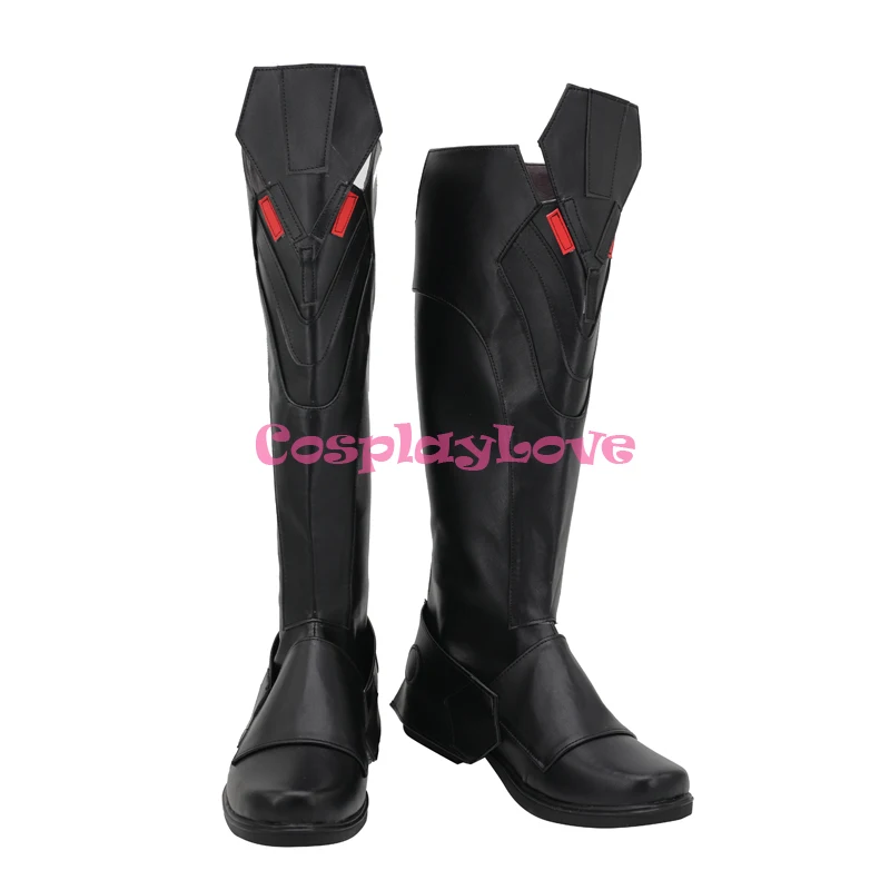 CosplayLove OW Game Reaper Gabriel Reyes Czarne Buty Cosplay Długie Kozaki Skórzane Szyte na Zamówienie