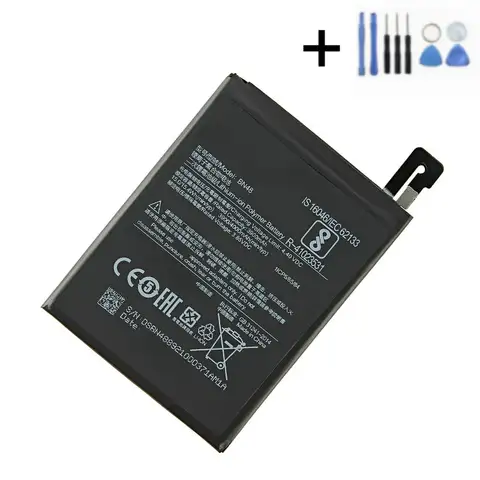 Substituição de bateria para xiaomi redmi, bateria de 100 mah + kit de ferramentas de reparo para telefone inteligente xiaomi redmi bn48 note 6 pro, 1x3900%