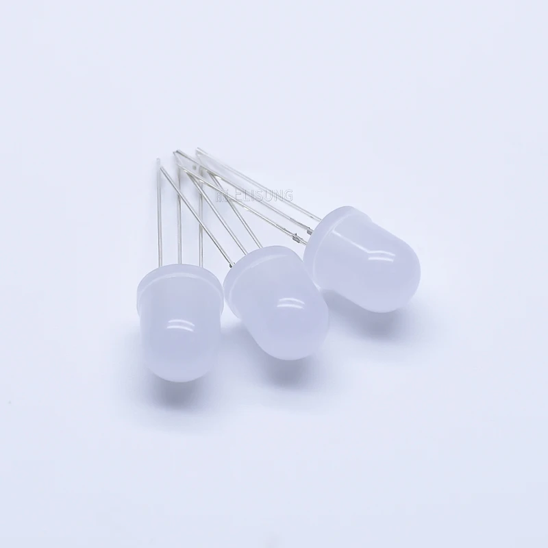 250pcs/Bag 10mm F10 Led Round Diffuse Milky Lens Bi-color Universal Anode Cathode Yellow Red Green Two-color Diode Indicat