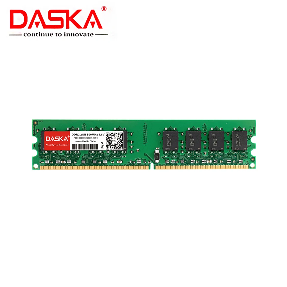 

DASKA 2GB DDR2 pc2 6400 800Mhz For Desktop PC pc2-6400 667 MHZ (For Intel Amd) High Compatible