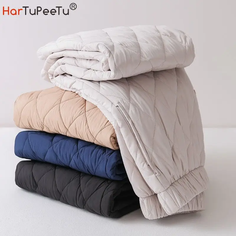 

Women Forst Winter Quilted Pants -20 Degree Elastic High Waist Casual Argyle Trouser Fit Thick Insulate Outdoor Snow Bloomers