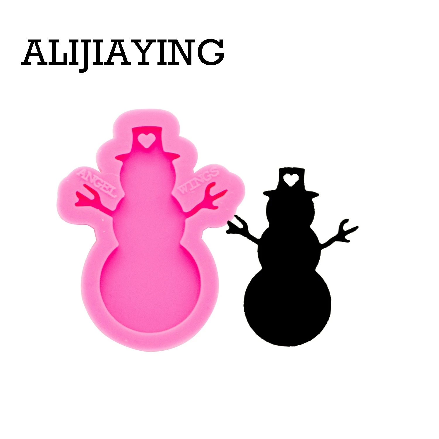 DY0254 Glitter Christmas snowman mold craft epoxy resin DIY mould silicon mold for Keychain decoration resin jewelry