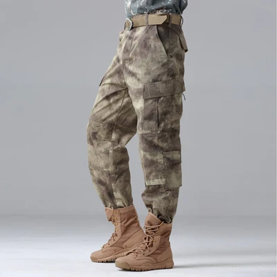 Men Camouflage Pants Hunting Hiking Cargo Pants  Outdoors Male Tactical Camo Climbing Camping Pants XS-XXL Plus Size