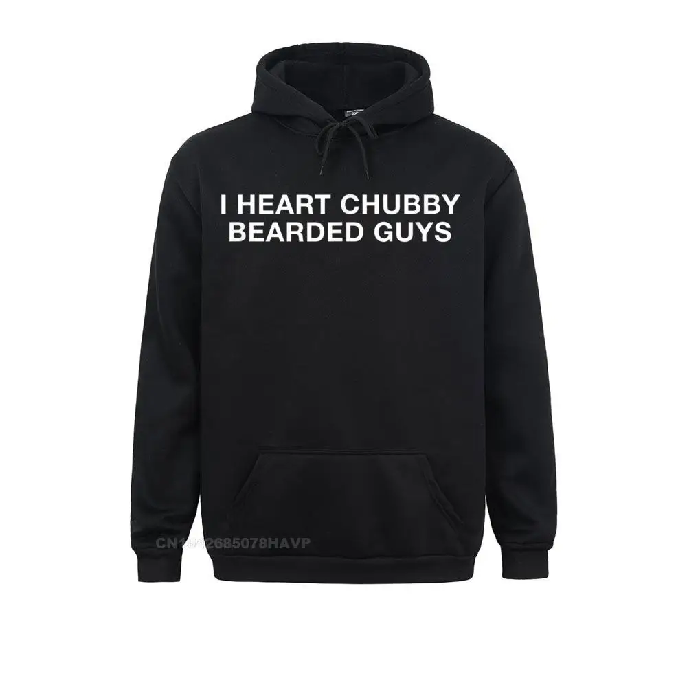 Special Men Sweatshirts I Heart Chubby Bearded Guys Shirt Funny Cute Beard GIft Unique Hoodies Summer Hoods Long Sleeve