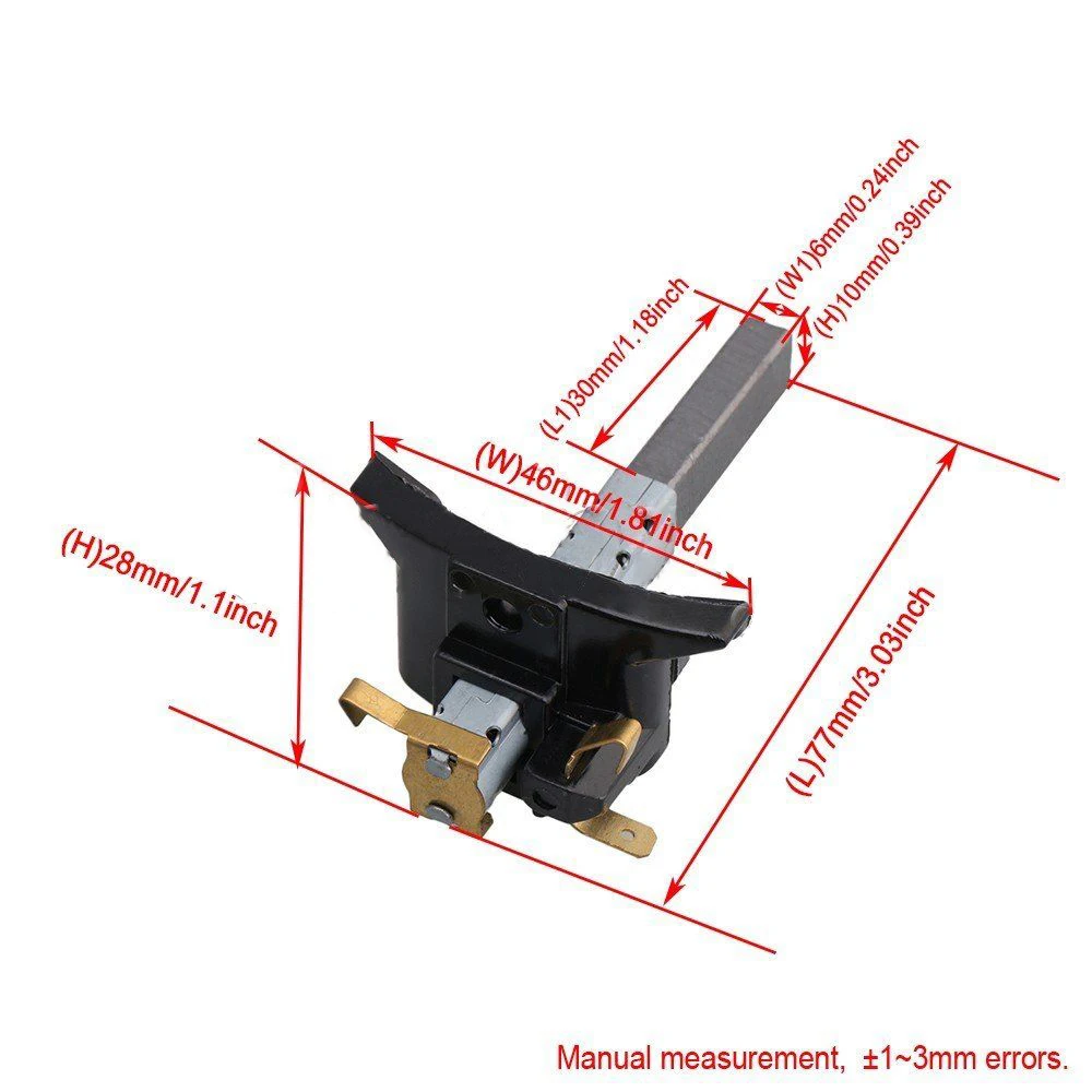 Cepillo de carbón para aspiradora, accesorios de repuesto para Motor eléctrico, 30mm de longitud, 6,5x10x32mm, 1 unidad