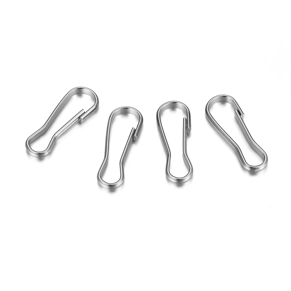 30pcs Stainless Steel Snap Spring Clip Clasp Keychain Buckle Hooks Rings Lanyards Hanging Keychaine Keyring Connector Accessory