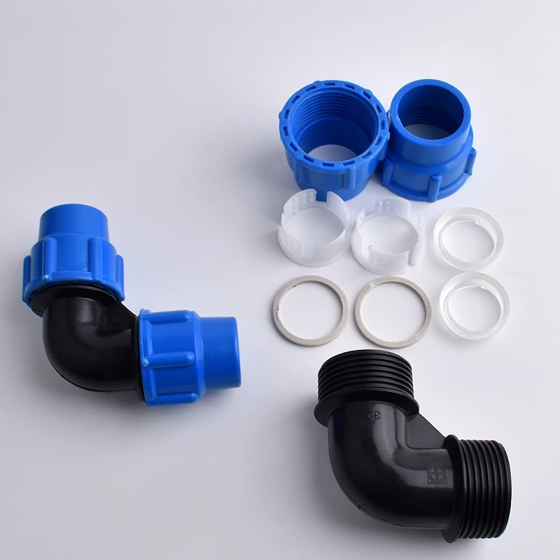 1pc 20~63mm L Type Blue PE Garden Right Angle Elbow Connector Water Pipe Connectors farmland Agricultural Irrigation Fittings