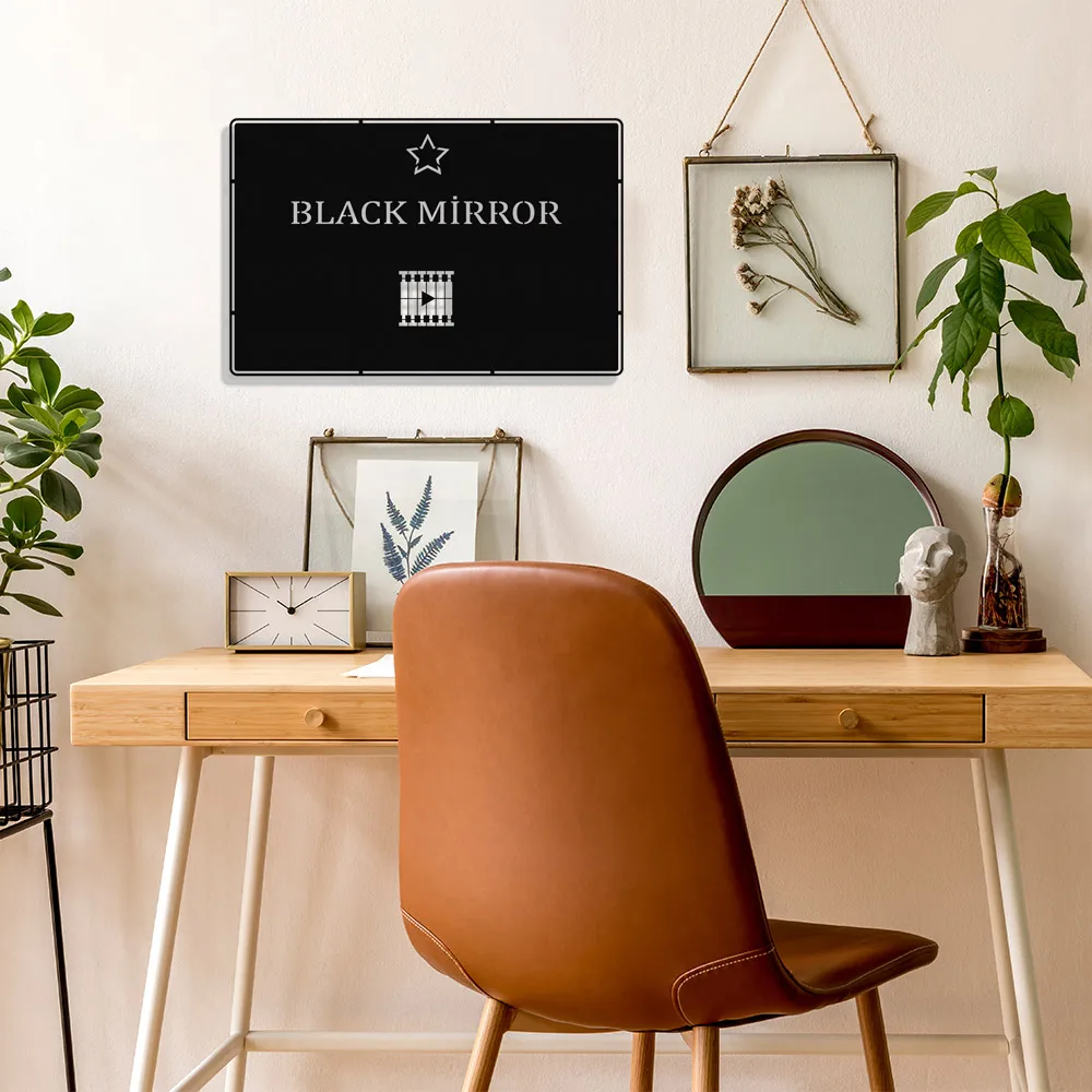 

MIGNATIS My Favorite Drama Black Mirror Design Metal Wall Decor - Kitchen Wall Decor, Office, wall Decorations for Living Room