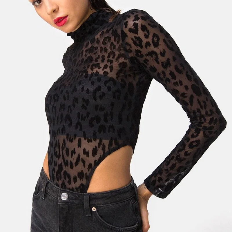 Women Sexy Black Lace Mesh Bodysuit High Fork Nightclub Beyonce Clothing Bar DJ Female Singer Jazz Hip Hop Dance Costumes