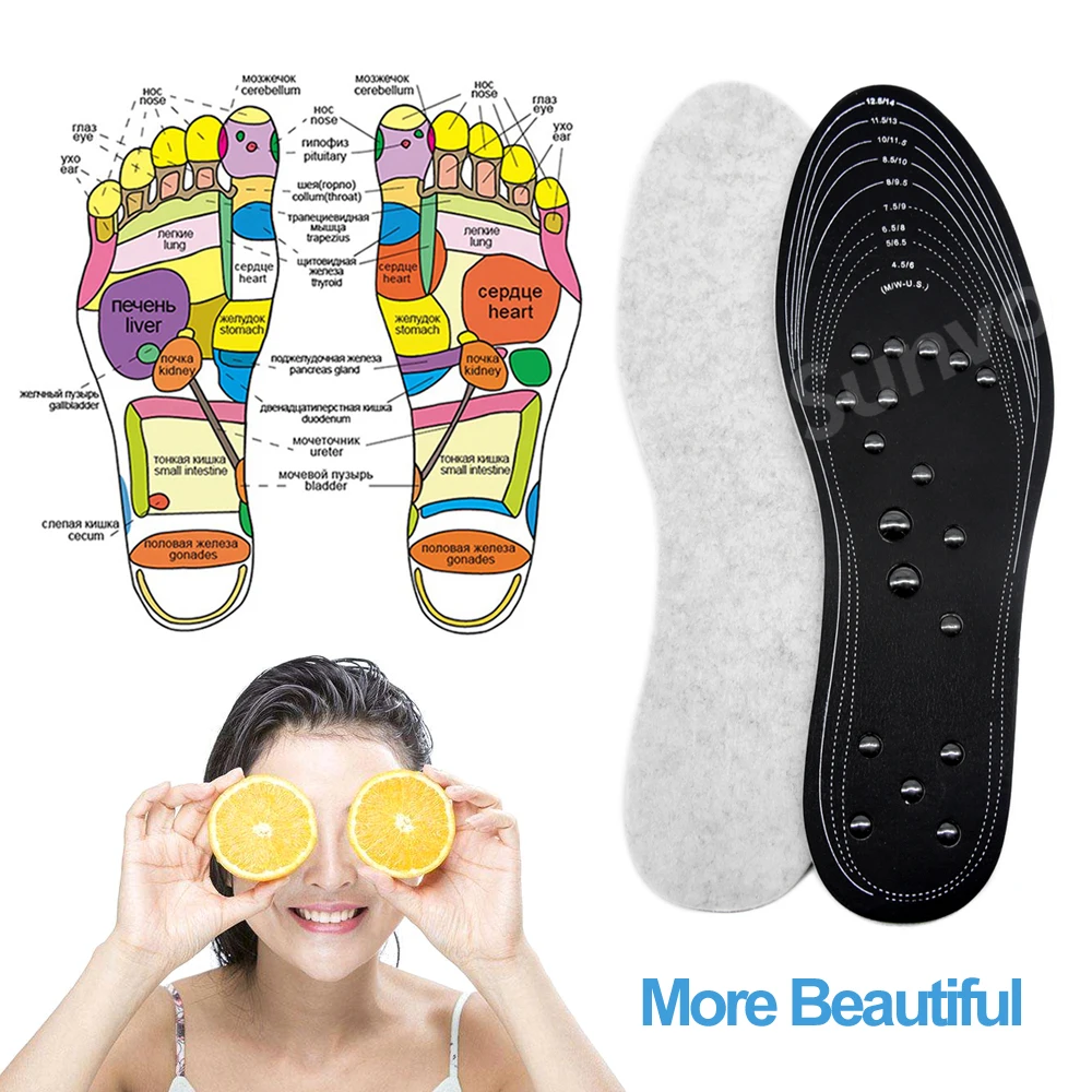 Magnetic Insoles for Massage Foot Slimming Weight Loss Memory Cotton Men Women Sport Shoes Pads Insert Dropshipping Insole Pad