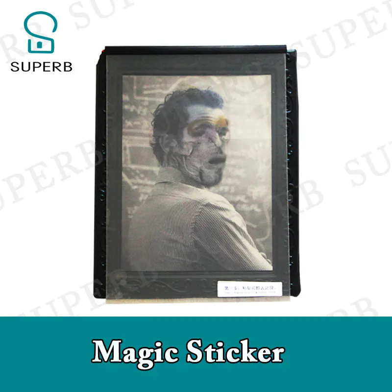 Superb escape room props magic sticker power on the stick to make it transparent show the hidden clues behind the magic sticker