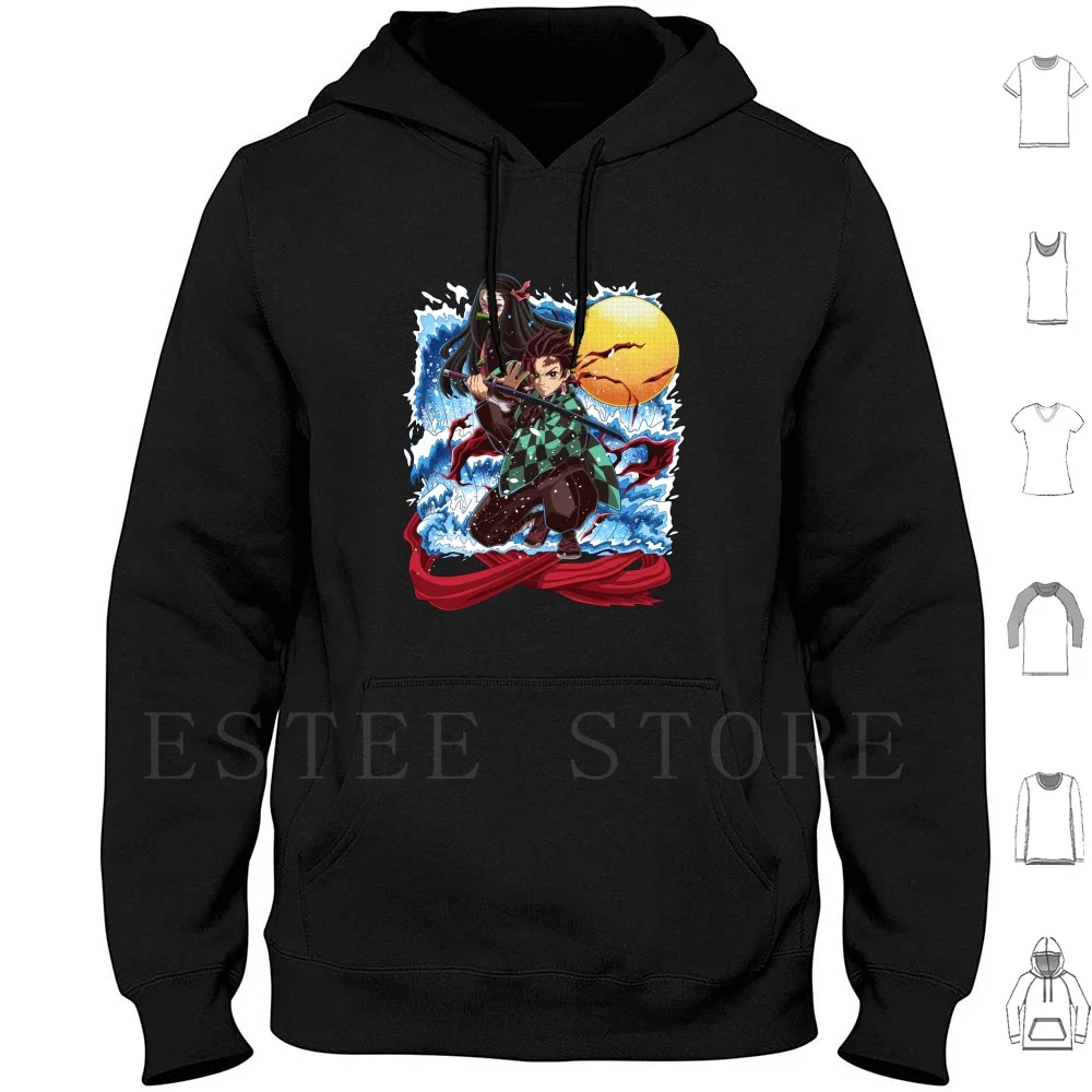 Demon Hoodie Long Sleeve Demon Tanjirou Nezuko Water