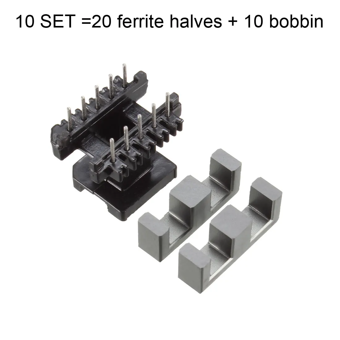 10Sets EE25 5 with 5pin Transformer Bobbin PC40 Ferrite Core Vertical 20 Ferrite Halves and 10 Bobbin Magnetic Core Bobbins