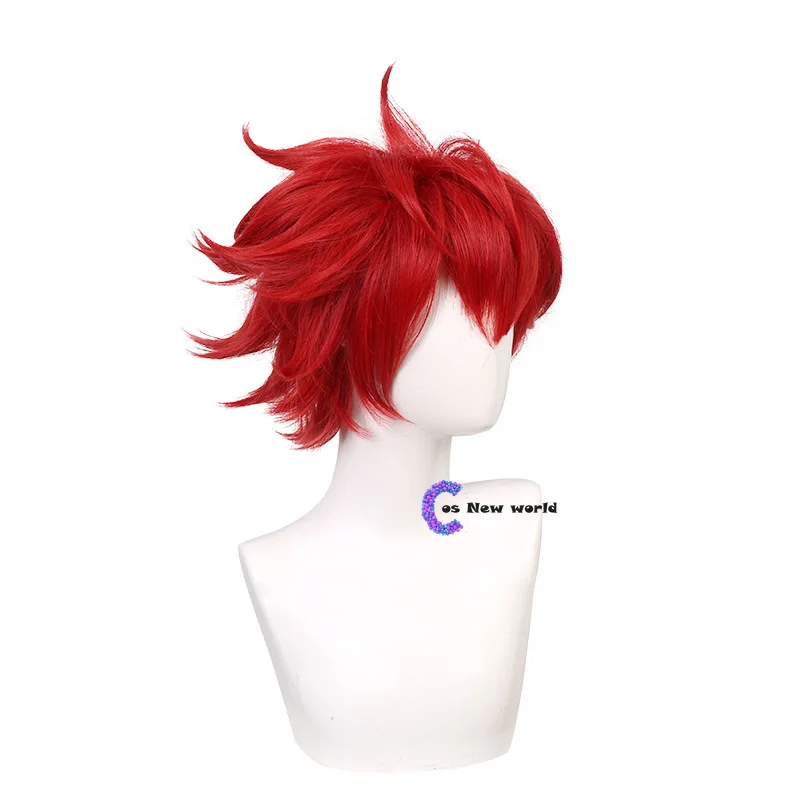 Anime SKoo Reki Cosplay Wig Red Short Straight Heat Resistant Hair Adult Halloween Role Play SK8 the Infinity SK Eight