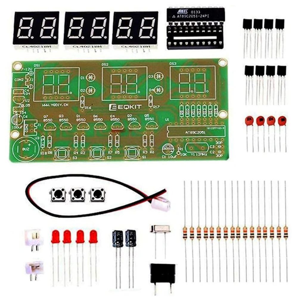 Kit elettronico orologio fai-da-te C51 6-Digital Clock salding Project Practice Component Welding per bengalers School Training Skill