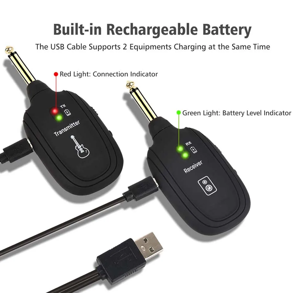 Imagem -04 - Guitarra sem Fio Transmissor e Receptor do Sistema Recarregável Embutido Quente a8