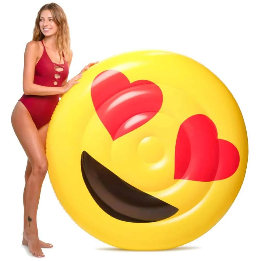 150CM Floating Water Hammock Float Lounger Face Smile Inflatable Floating Bed Chair Swimming Pool Float Row Water Party Toys