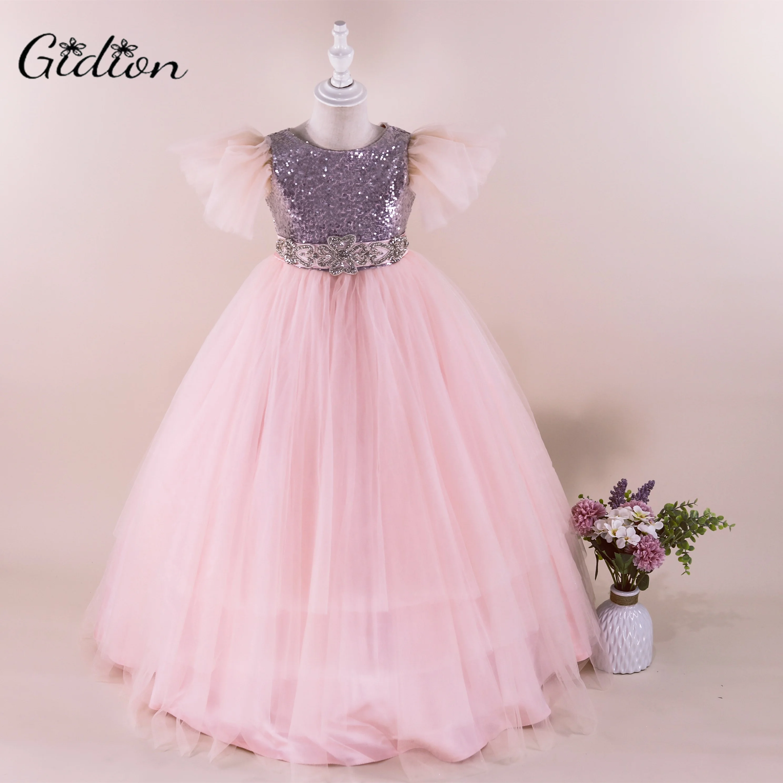 Floor-Length Flower Girl Dress Wedding Ceremony Ball-Gown Evening Party Birthday Pageant Banquet Prom Celebration Event For Kids