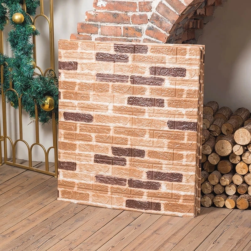 10Pcs/bag 3DWall Sticker Brick Pattern Wallpaper Bedroom Decor Waterproof Self-adhesive Wallpaper for Living Room Decor Stickers