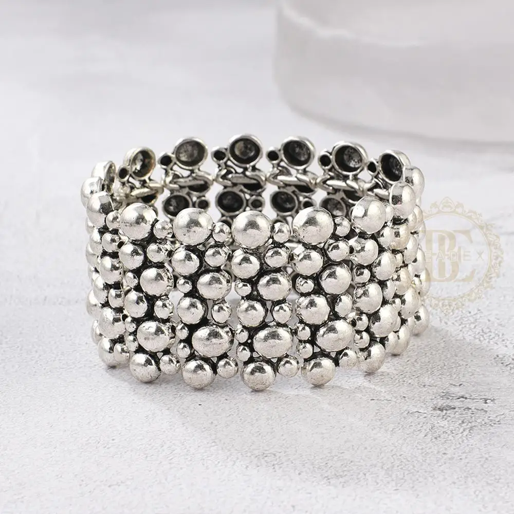 One Fashion Jewelry Vintage Finish Zinc Based Alloy Bracelet with Elastic Cord (BE27)