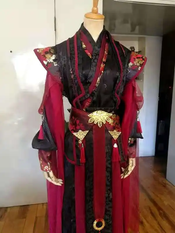 Purple Red Blu 3 Colors Male Cosplay Costume Thematic Photography Stage Performance Hanfu Original Drama Narrow Sleeve Sword Man