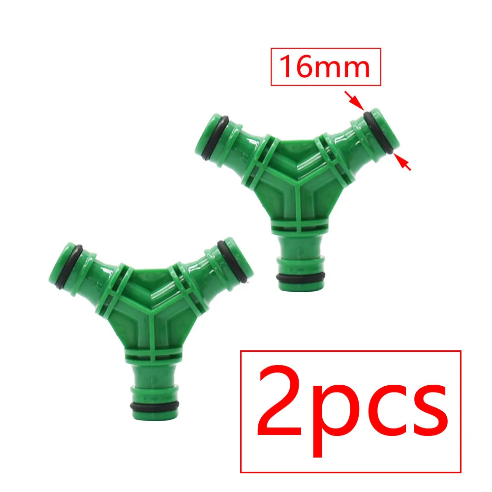 16mm 1/2 3/4 Inch Y Connector 2/3-Way Garden Tap Hose Water Splitter With Nipple Quick Connector Garden Irrigation Valve