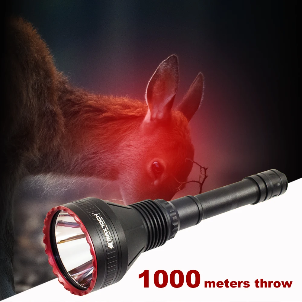 

MAXTOCH Hunter X Pro Red Beam Version 1000M+ Beam Distance, 600 lumens, Hunter xpro Long Runtime 600lm red beam Deer Hunt Torch