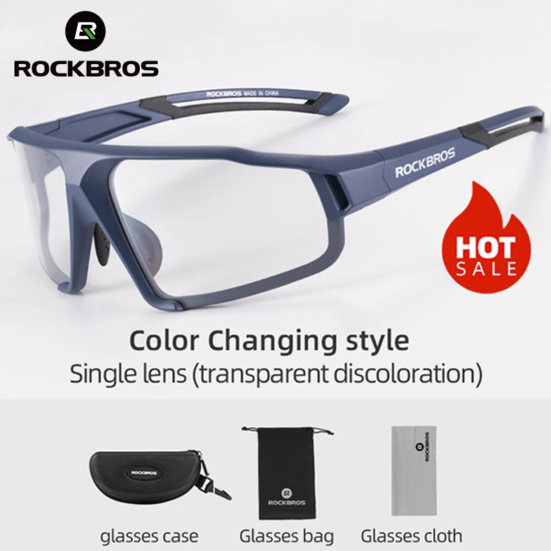 ROCKBROS Photochromic Cycling Glasses man Mountain Bike Glasses Bicycle Sport Cycling Sunglasses MTB Cycling Eyewear Protection