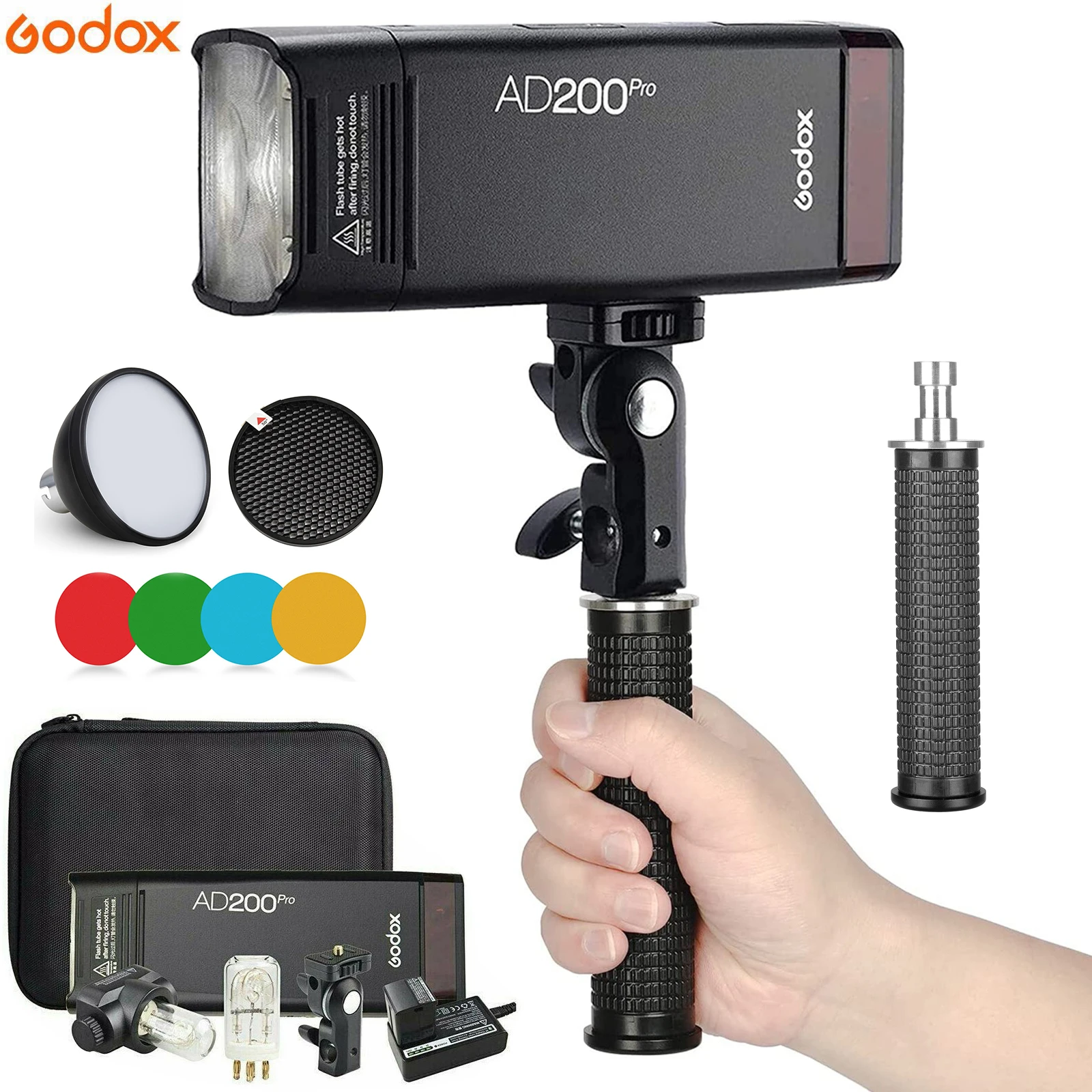 Godox AD200Pro Outdoor Flash-Licht 200Ws 2,4G 1/8000 HSS Speedlite Flash Strobe Godox AD-S2 Standard Reflektor mit Weichen Diffuse