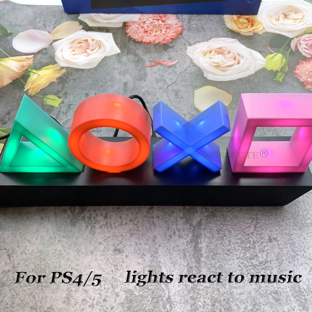 Voice Control Game Icon Light for PS4/PS5 for Playstation Player Commercial Colorful Lighting