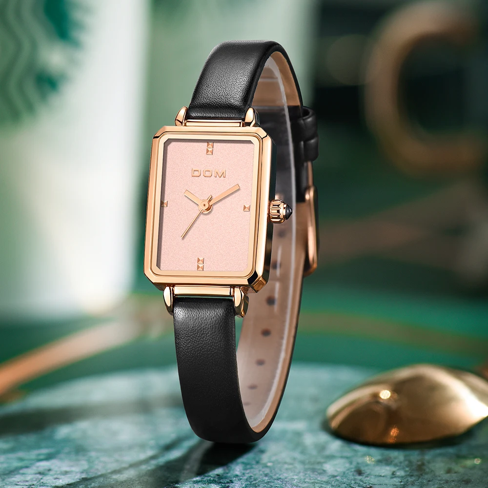 DOM Ladies Watch Luxury Trend Casual Fashion  Waterproof Swimming Leather Women's Watch G-1337