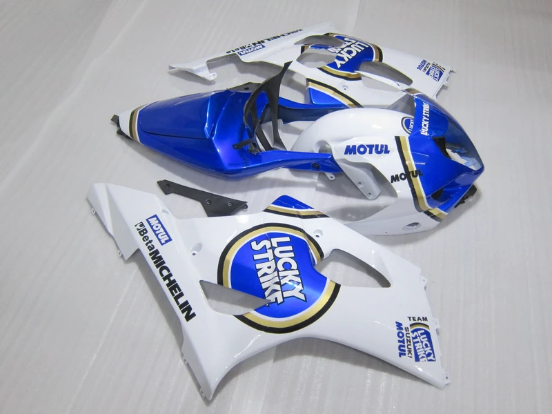 Motorcycle fairings set for SUZUKI GSX-R1000 03 04 white blue LUCKY STRIKE ABS fairing body kit K3 GSXR1000 2003 2004 CV5