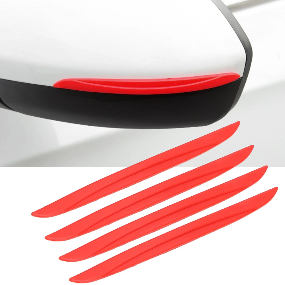 4pcs Car Door Bumper Mouldings Stickers Strips Rear View Mirror Case Protector Guard Anti Scrape 4x4 Auto Accessories Decoration