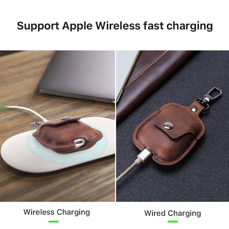 ฝาครอบหนังแท้หรูหราหูฟังสําหรับ Airpods สําหรับ Apple AirPods 2 กรณี Air pods Earpods อุปกรณ์เสริมหูฟังกระเป๋า