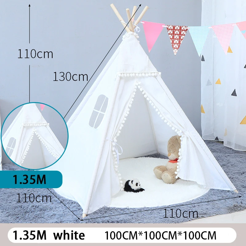 Tenda dei bambini Teepee Tenda Per I Bambini Portatile Tepee Infantil Casa Per I Bambini Cabana Bambini Tende Decorazione Tappeto HA CONDOTTO Le Luci