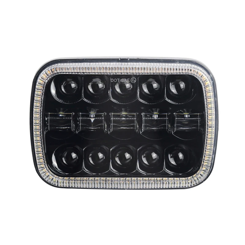 

5X 7 7X6 inch Square LED Light Black Rectangular Headlight for Jeep Wrangler XJ MJ Truck 4x4 Arrow DRL Off Road 5x7 Headlights