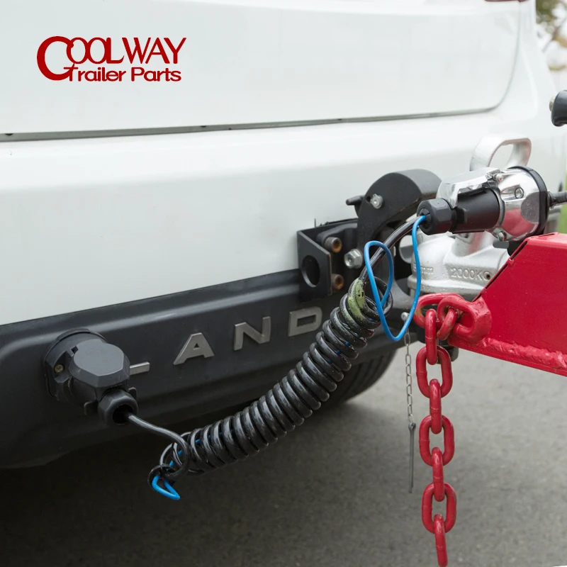 3M 7-Pin Spring Cable Kit for Trailers with Two Connectors And Mounting Brackets Automotive Electrical Connector System