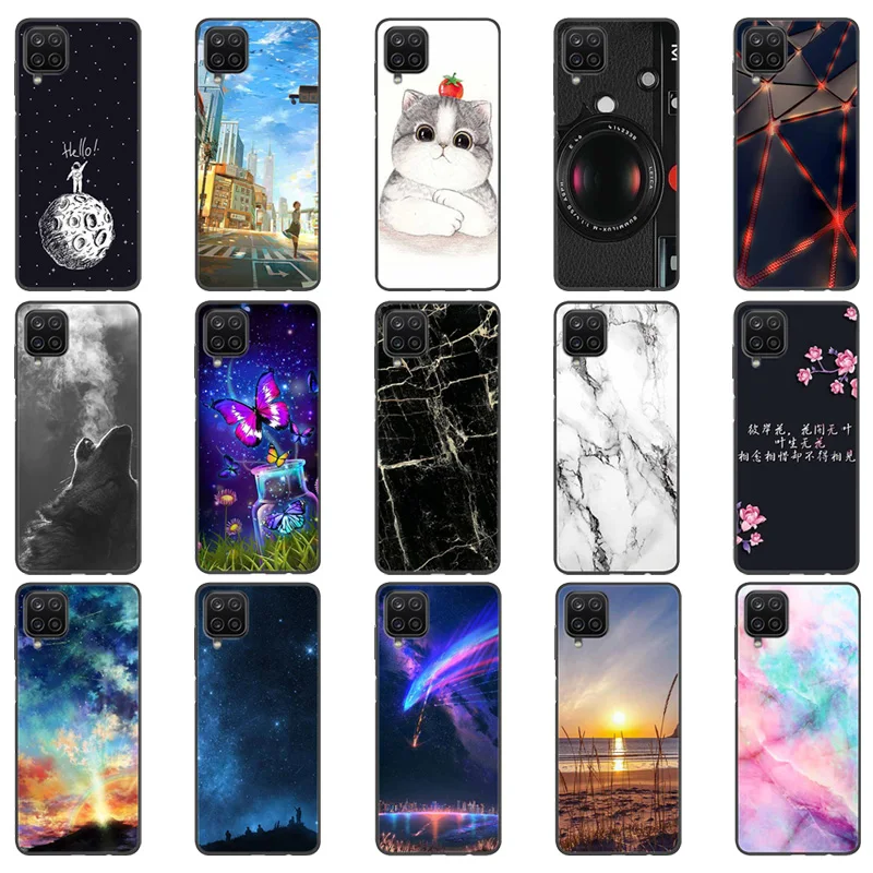 For Samsung A12 Case Marble Soft Silicone Back Case for Samsung Galaxy A12 GalaxyA12 Nacho A 12 SM-A125 Phone Cover Coque Fundas