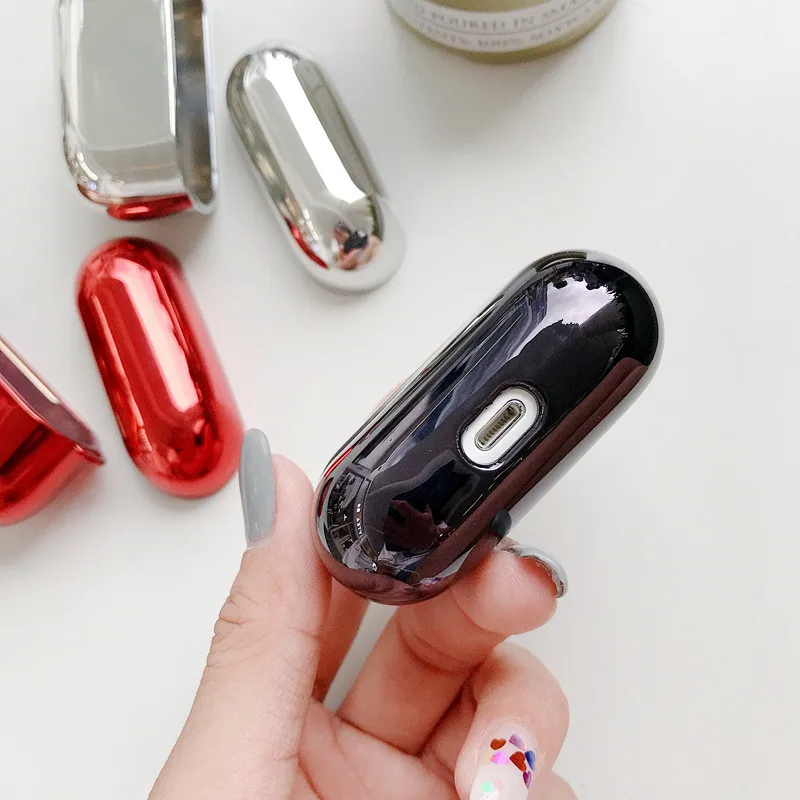 Custom Name logo picture on Luxury Mirror Case for Airpod Pro Electroplate Hard PC Protective cover for airpod personal design