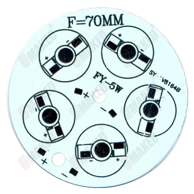 5W  6w 7w 70mm LED PCB , round shape aluminum plate base board, led panel board, DIY for floodlight