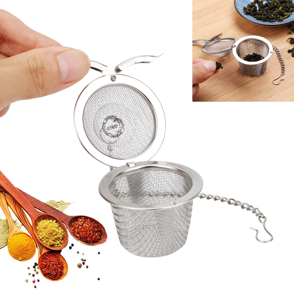 HILIFE Teakettle Locking Tea Filter Mesh Herbal Ball Tea Spice Strainer Stainless Steel Multifunction Seasoning Ball Reusable