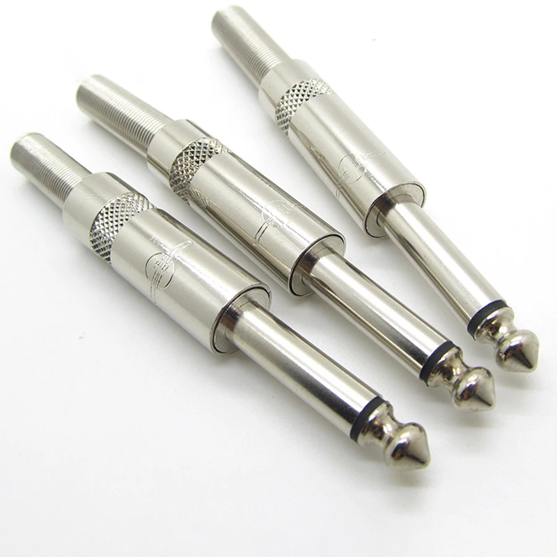 10pcs High quality sophomore core 6.35mm microphone 6.5 TRS audio plug mono microphone amplifier mixer