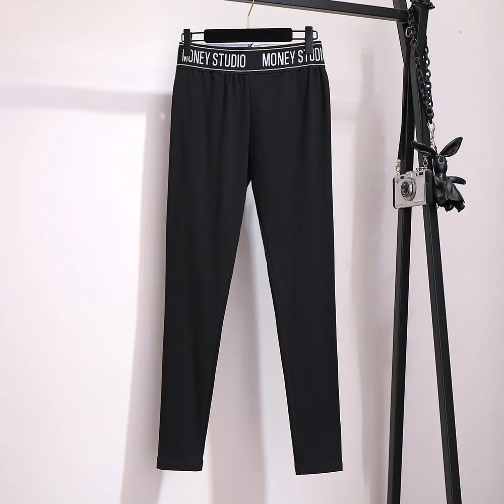 New 2021 Spring Autumn Plus Size Pencil Basic Pants For Women Large Slim Elastic Black Long Sport Trousers 3XL 4XL 5XL 6XL 7XL